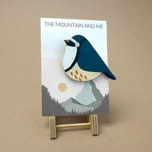 Load image into Gallery viewer, Wooden Brooch - bluebird
