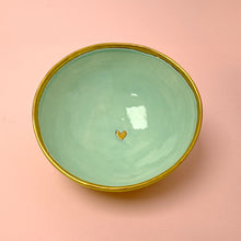 Load image into Gallery viewer, Decorative bowl - Mint with gold heart
