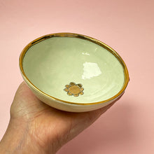 Load image into Gallery viewer, Decorative bowl -mint and gold flower
