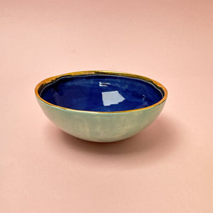 Decorative bowl - Navy and gold flower