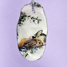 Load image into Gallery viewer, Oyster shell wall hanging - Bunny pair
