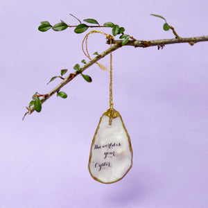 Oyster shell wall hanging - the world...