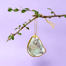 Load image into Gallery viewer, Oyster shell wall hanging - sketched lamb
