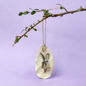 Oyster shell wall hanging - Hare