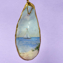 Load image into Gallery viewer, Oyster shell wall hanging - Sailing boat
