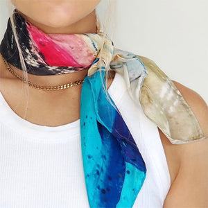 Silk neck scarf - Seascape