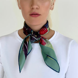 Silk neck scarf - Poppy