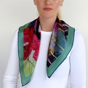 Silk neck scarf - Poppy