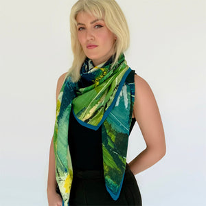 Large silk scarf - Daisy