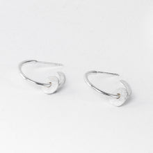Load image into Gallery viewer, Silver nugget hoop stud earrings
