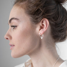 Load image into Gallery viewer, Silver nugget hoop stud earrings
