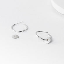 Load image into Gallery viewer, Silver nugget hoop stud earrings
