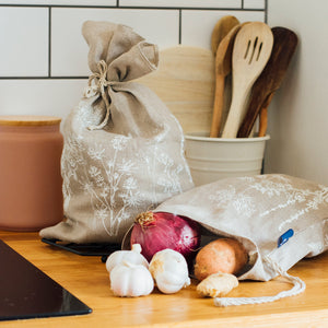 Reusable linen produce bags (natural)