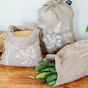 Reusable linen produce bags (natural)