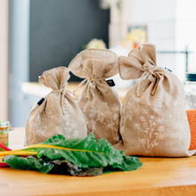 Load image into Gallery viewer, Reusable linen produce bags (natural)
