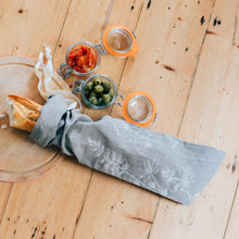 Load image into Gallery viewer, Baguette bag -  natural colour - wild flowers
