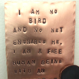 Brontë quotation copper picture