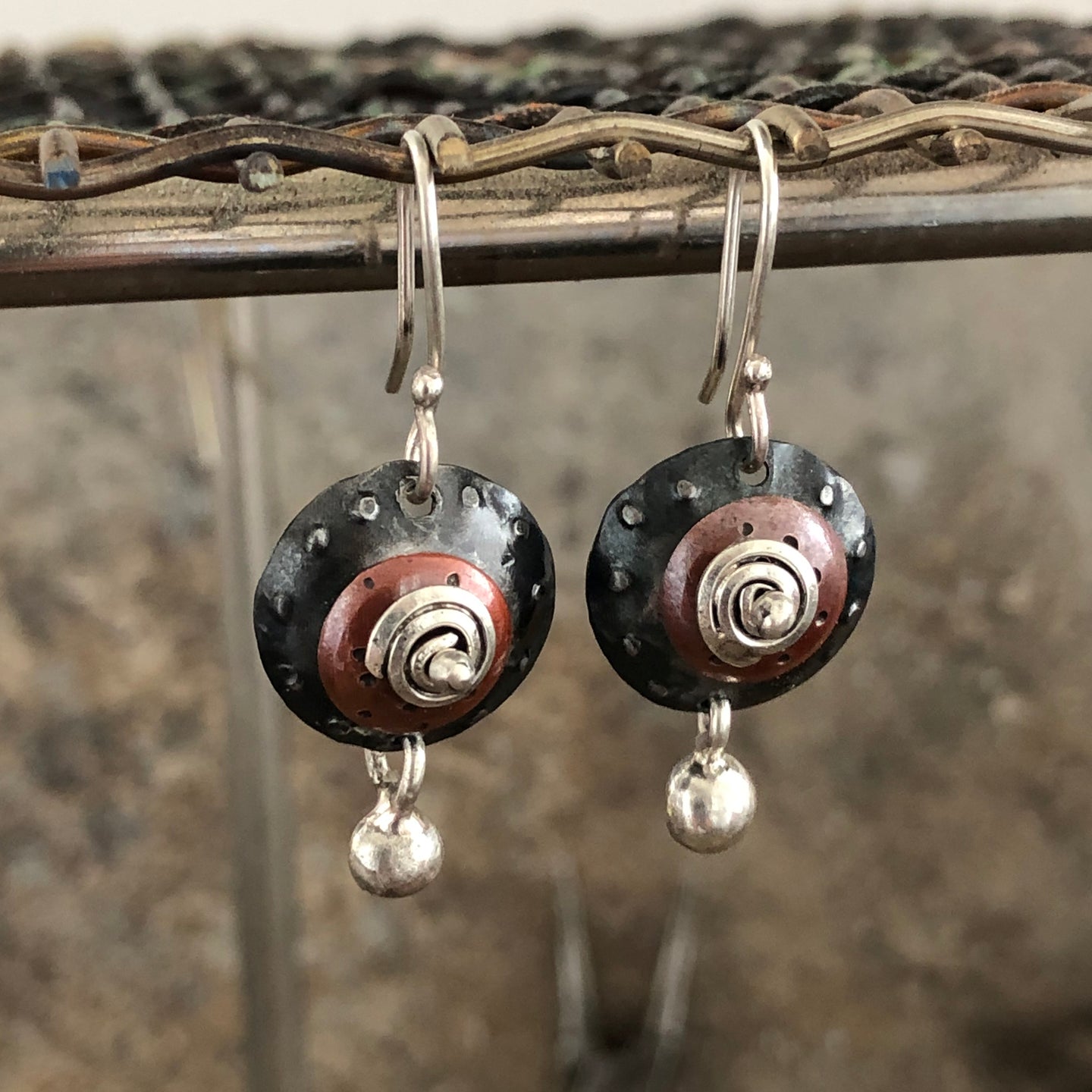 Hammered drop earrings 2