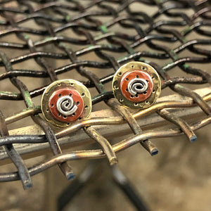 Punch stud earrings
