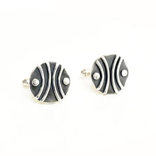 Load image into Gallery viewer, Curves and dots cufflinks
