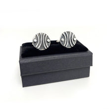 Load image into Gallery viewer, Curves and dots cufflinks
