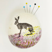 Load image into Gallery viewer, Felt pebble pin cushion - hare
