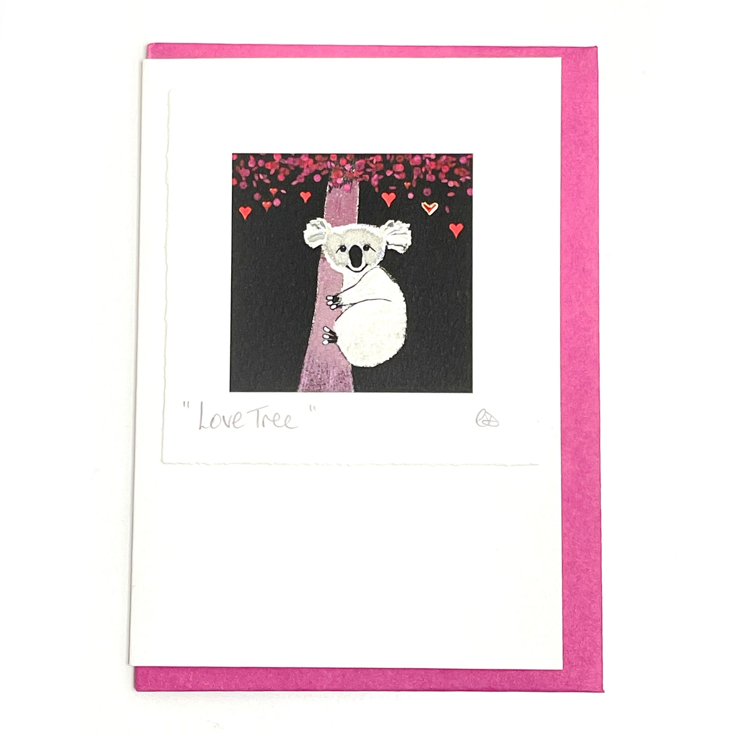 Card with love tree koala
