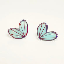 Load image into Gallery viewer, Glass butterfly wings stud earrings - neptune
