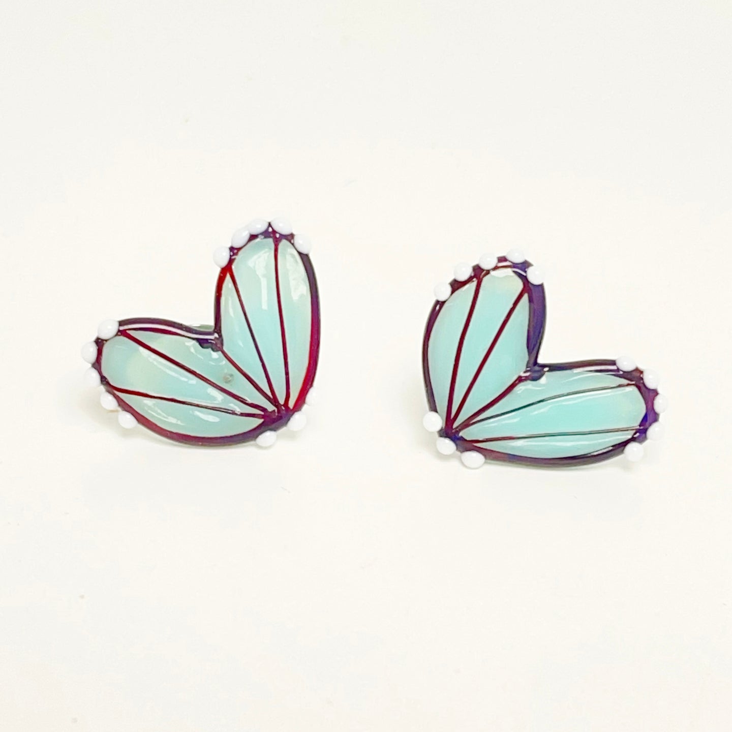 Glass butterfly wings stud earrings - neptune