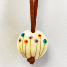 Load image into Gallery viewer, Glass heart pendant - autumn wallflowers
