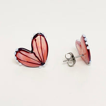 Load image into Gallery viewer, Glass butterfly wings stud earrings - pink
