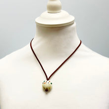 Load image into Gallery viewer, Glass heart pendant - autumn wallflowers
