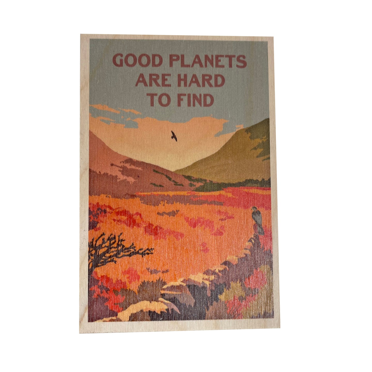 Wooden postcard - planet