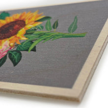 Load image into Gallery viewer, Wooden postcard - birthday sunflower
