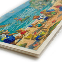 Load image into Gallery viewer, Wooden postcard - teddy at the beach
