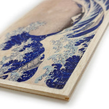 Load image into Gallery viewer, Wooden postcard - the wave, Hokusai
