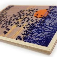 Load image into Gallery viewer, Wooden postcard - Bird murmuration
