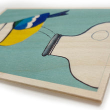 Load image into Gallery viewer, Wooden postcard - blue tit

