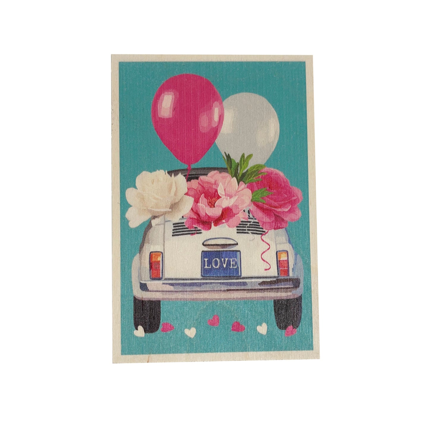 Wooden postcard - love