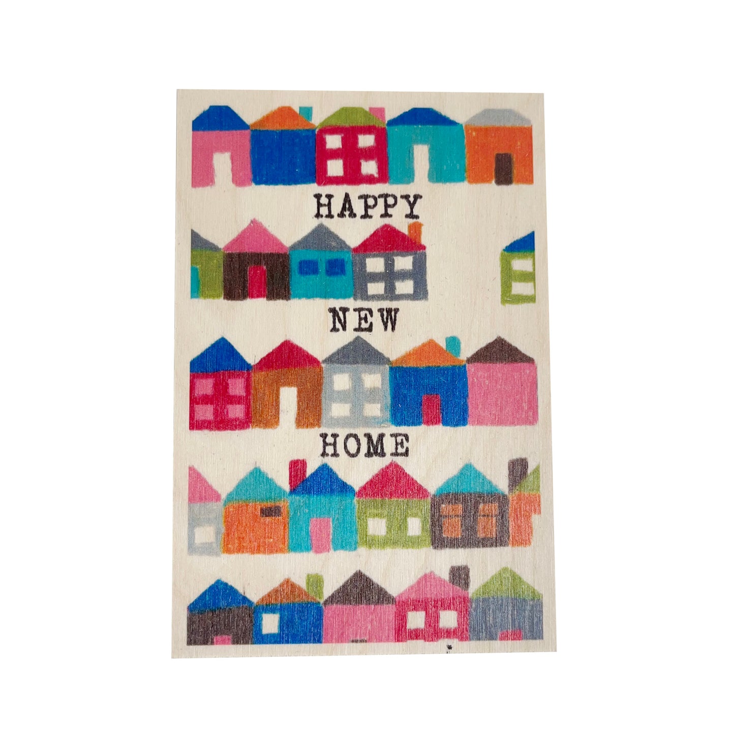 Wooden postcard - new home
