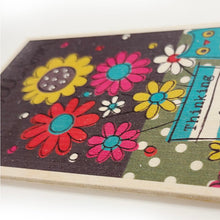 Load image into Gallery viewer, Wooden postcard - get well soon flowers
