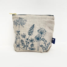 Load image into Gallery viewer, Small linen make up bag - natural wildflowers
