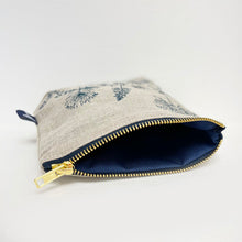 Load image into Gallery viewer, Small linen make up bag - natural wildflowers
