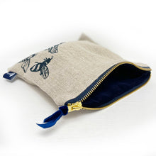 Load image into Gallery viewer, Large linen useful pouch - natural bee
