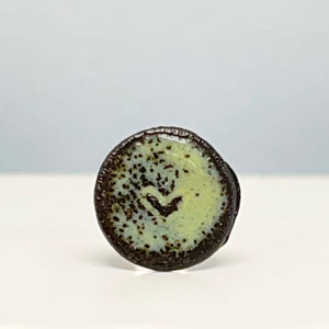 Small enamel heart stud earrings - green