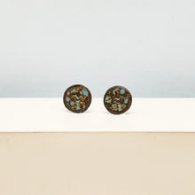 Load image into Gallery viewer, Small enamel heart stud earrings - blue
