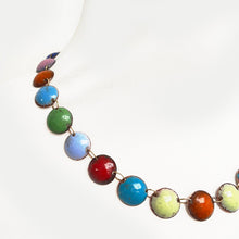 Load image into Gallery viewer, Copper and enamel multicoloured necklace
