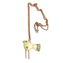 Load image into Gallery viewer, Brass bird pendant
