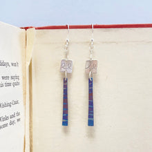 Load image into Gallery viewer, Silver and titanium drop earrings - long
