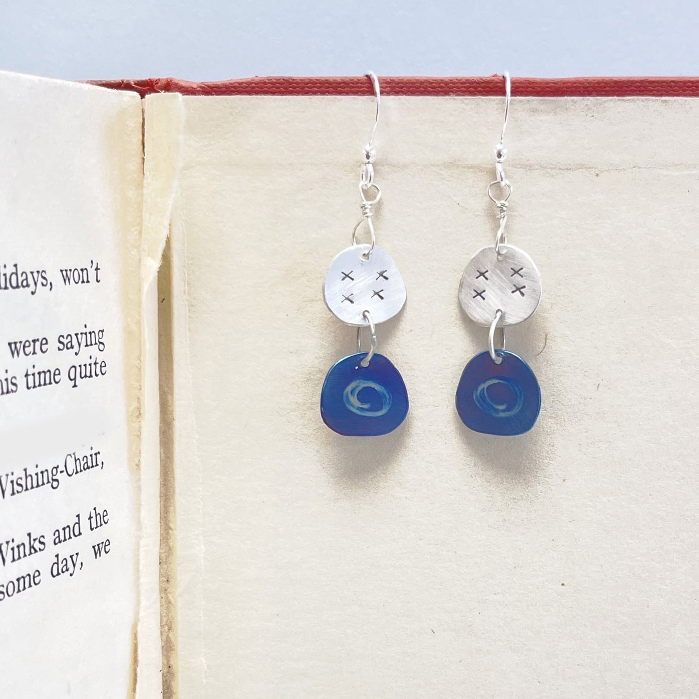 Titanium & Silver drop earrings